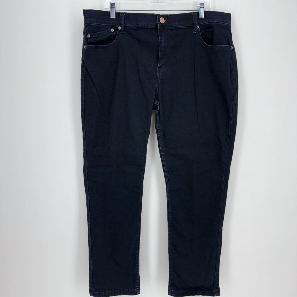 Mugsy Jeans Darkest Blues Slim Straight Stretch‎ Denim Pants Mens 40x30 FLX5NDB